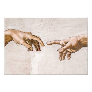 Hands of God the Father and Adam by Michelangelo Photo Print