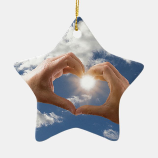 Hands of love ceramic ornament (Front)