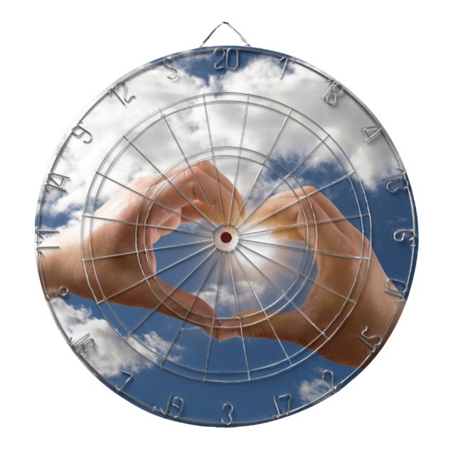 Hands of love dartboard with darts (Front)