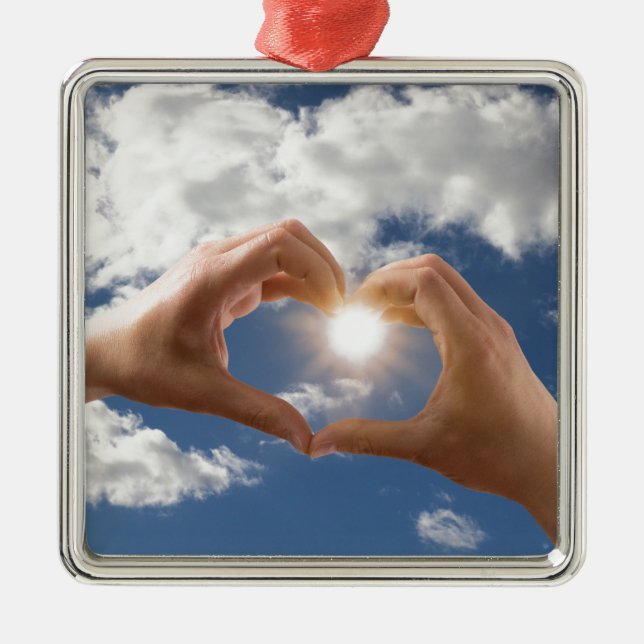 Hands of love metal ornament (Front)