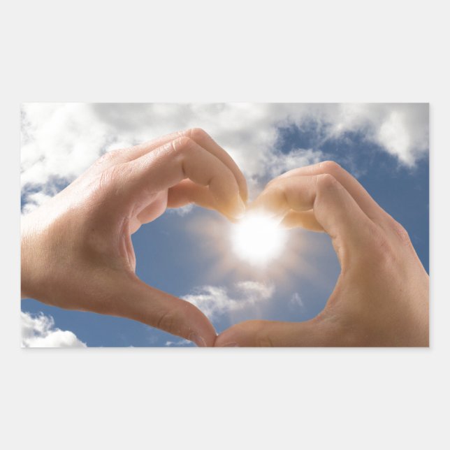 Hands of love rectangular sticker (Front)
