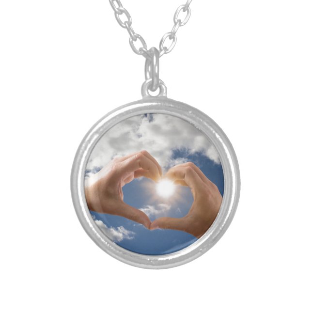 Hands of love silver plated necklace (Front)