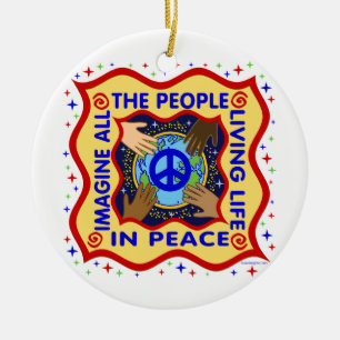 Hands of Peace Ceramic Ornament