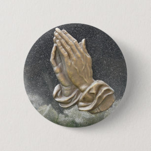 HANDS OF PRAYER PINBACK BUTTON