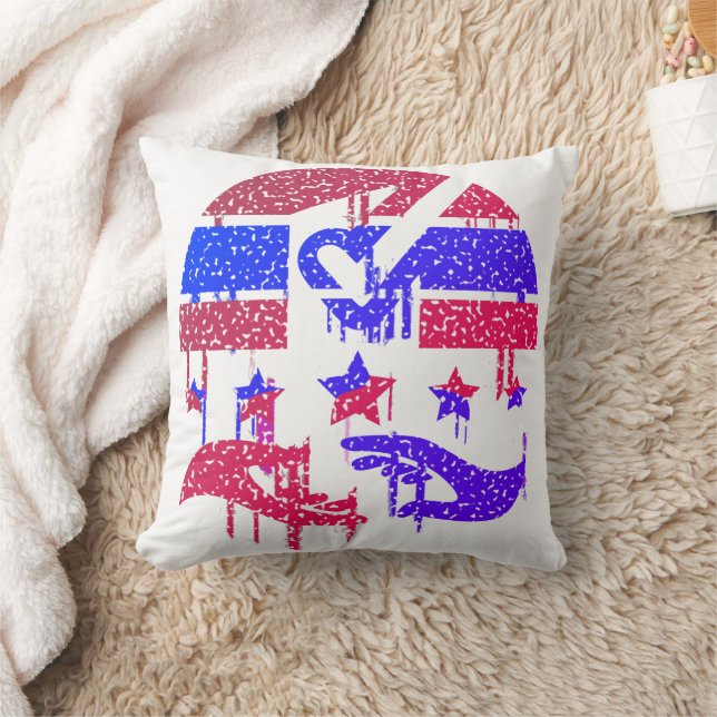 Hands of Unity Throw Pillow (Blanket)