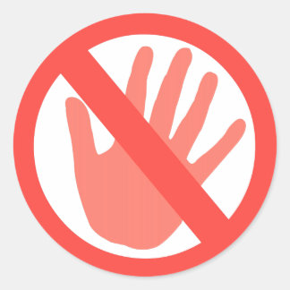 Hands Off Stickers | Zazzle