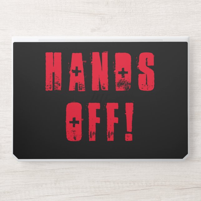 Hands Off Grunge Style HP Laptop Skin (Front)