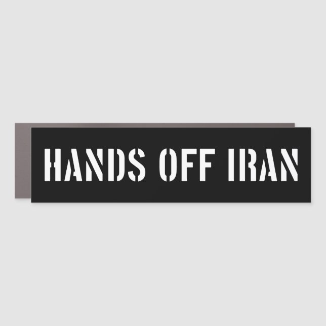 Hands Off Iran Anti-Trump Anti-War Bumper Car Magnet (Front)