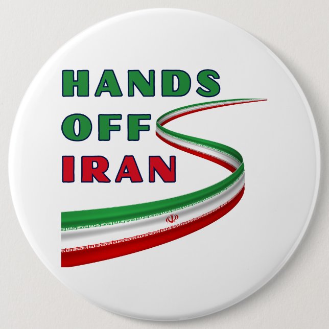 Hands Off Iran Button (Front)