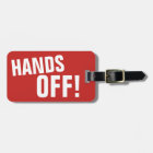 hands off luggage tag