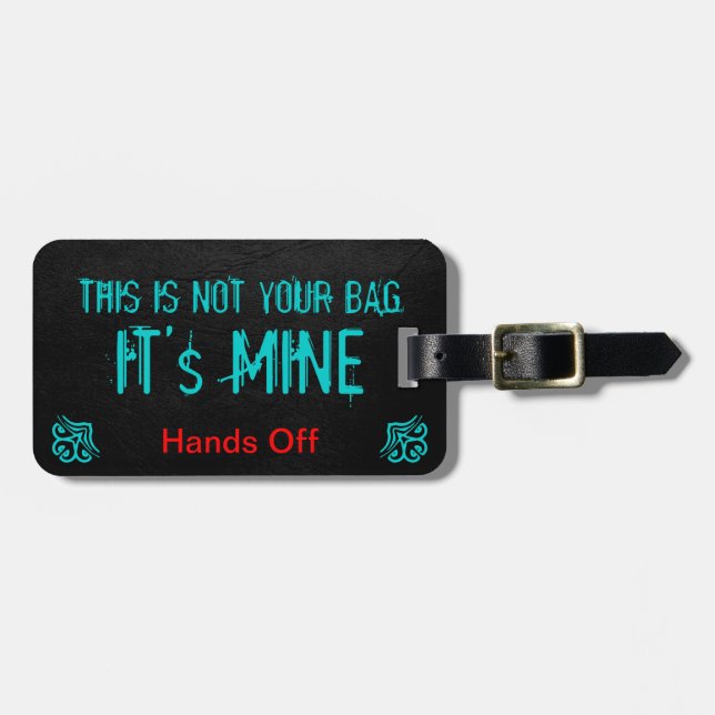 HANDS OFF luggage tag with luxury surprise (Front Horizontal)