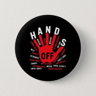 Hands Off Medicaid Medicare Social Security Trump Button
