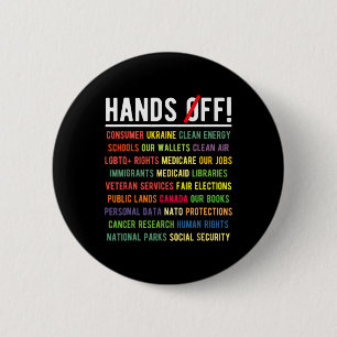 Hands Off Medicaid Medicare Social Security Trump Button
