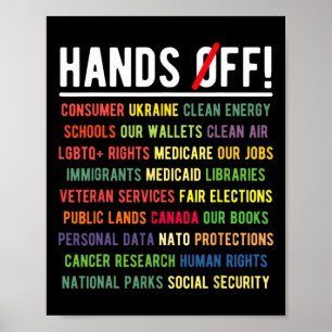 Hands Off Medicaid Medicare Social Security Trump Poster
