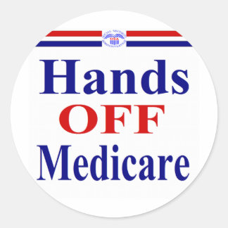 Hands Off Medicare Classic Round Sticker
