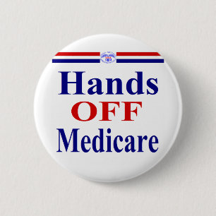 Hands Off Medicare Pinback Button