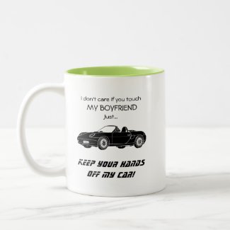 Hands Off My Car (V1) Two-Tone Coffee Mug