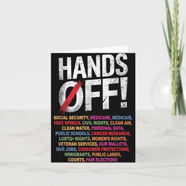 Hands Off My Social Security 2025 Protest  Card (Front)
