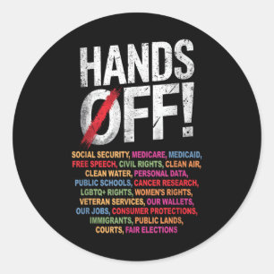 Hands Off My Social Security 2025 Protest Classic Round Sticker