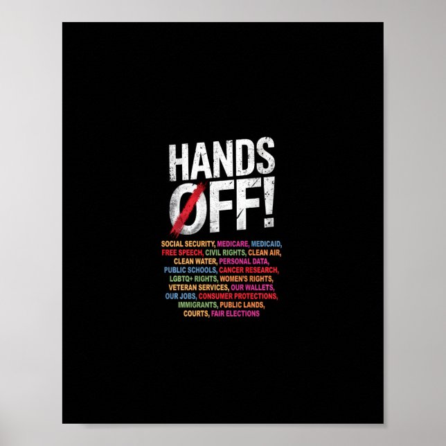 Hands Off My Social Security 2025 Protest Long Sle Poster (Front)