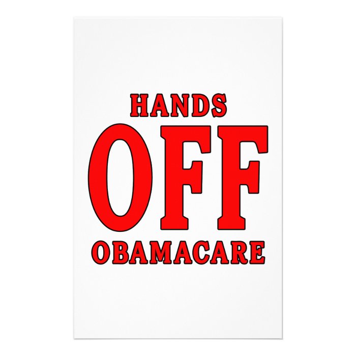 HANDS OFF OBAMACARE CUSTOMIZED STATIONERY