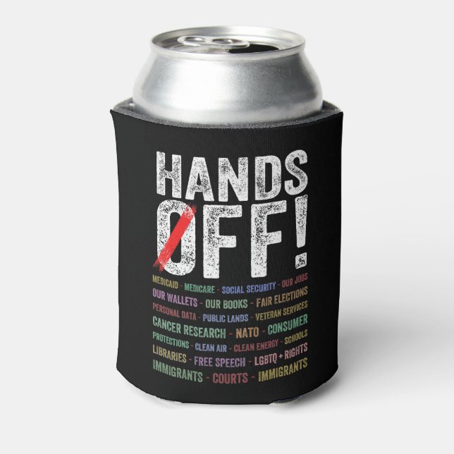 Hands Off Protest Can Cooler (Can Back)