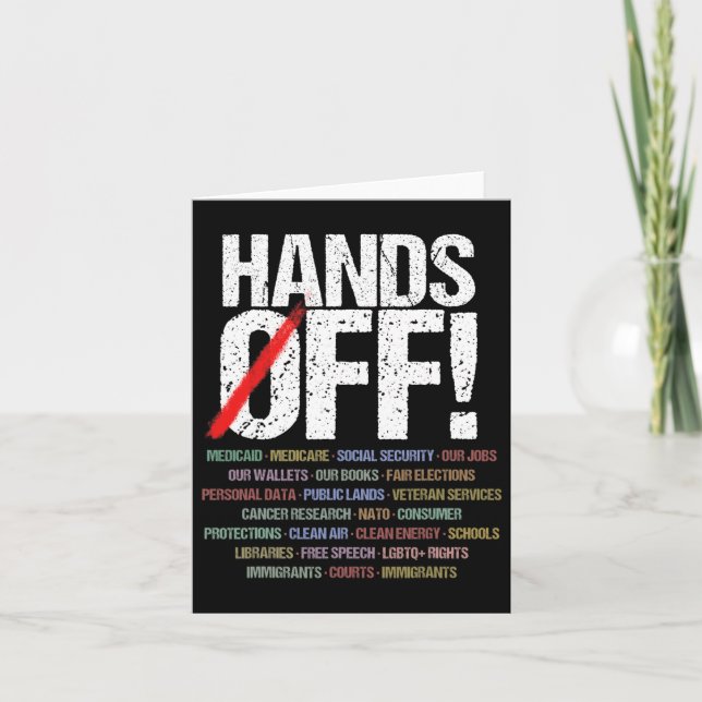 Hands Off Protest  Card (Front)