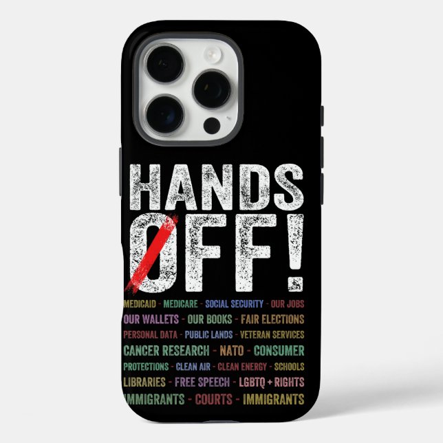 Hands Off Protest Case-Mate iPhone Case (Back)