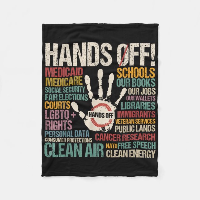 Hands Off Protest  Fleece Blanket (Front)