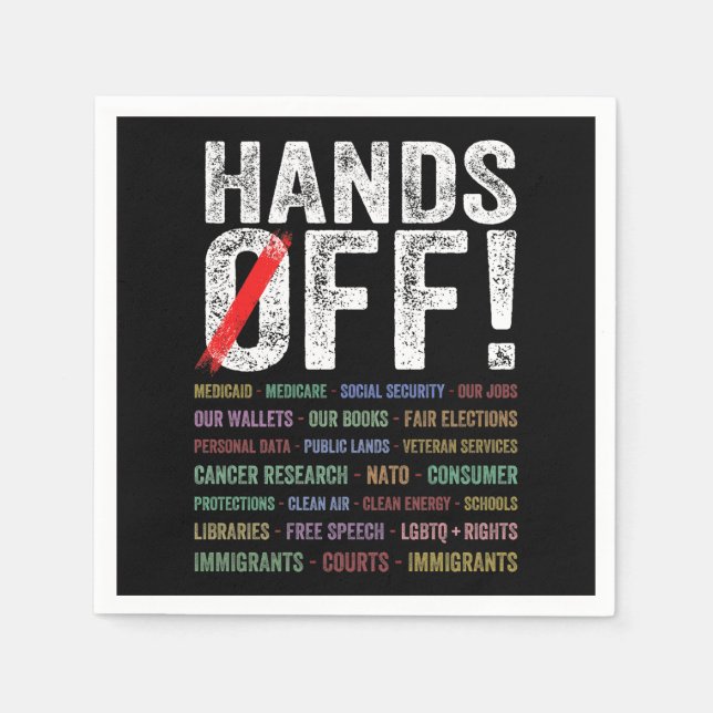 Hands Off Protest Napkins (Front)