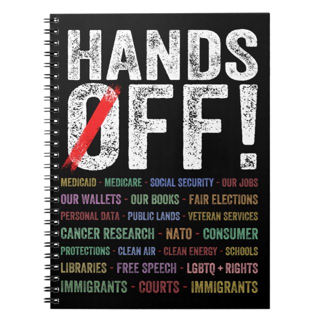 Hands Off Protest Notebook (Front)