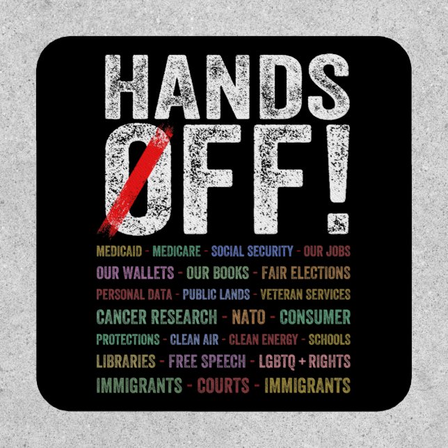 Hands Off Protest Patch (Front)