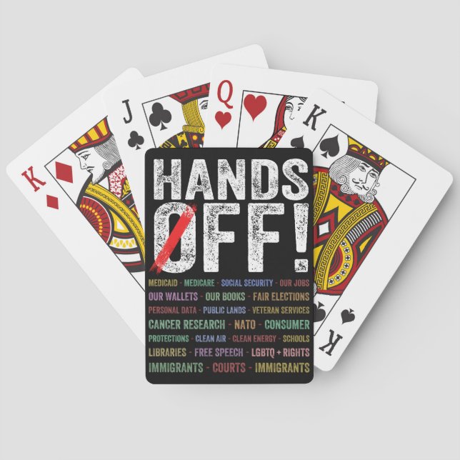 Hands Off Protest Poker Cards (Back)