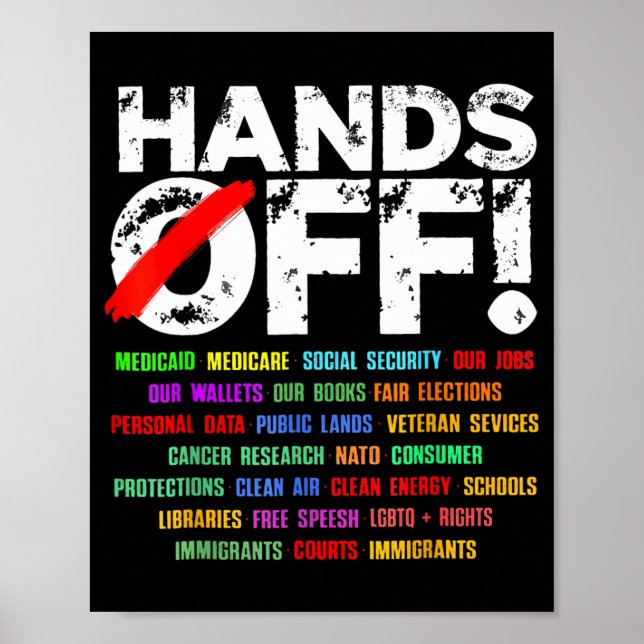 Hands Off Protest Saturday April 5 Men Women  Poster (Front)