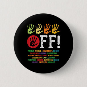 Hands Off Protest Social Security And Medicare Pro Button