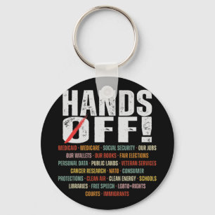 Hands Off Protest Social Security And Medicare Pro Keychain