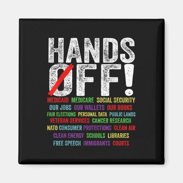 Hands Off Protest Social Security And Medicare Pro Magnet (Front)