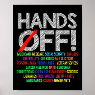 Hands Off Protest Social Security And Medicare Pro Poster