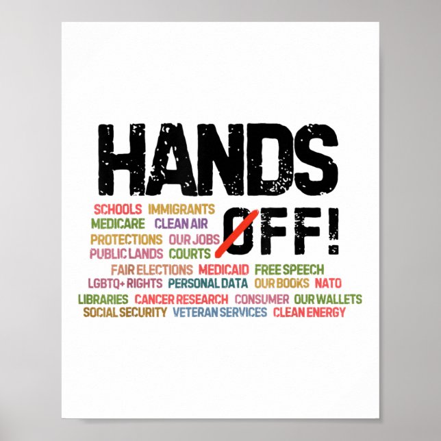 Hands Off Protest Social Security And Medicare Pro Poster (Front)