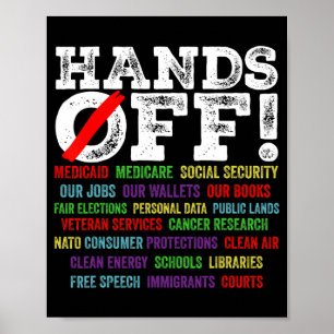 Hands Off Protest Social Security And Medicare Pro Poster