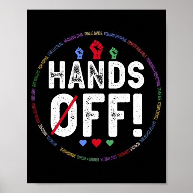 Hands Off Protest Social Security And Medicare Pro Poster (Front)