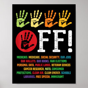Hands Off Protest Social Security And Medicare Pro Poster