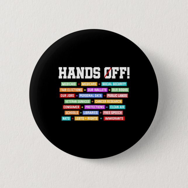 Hands Off Protest Social Security Protest Resist M Button (Front)