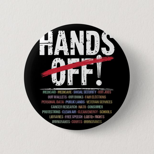 Hands Off Protest T-shirt2.png  Button (Front)