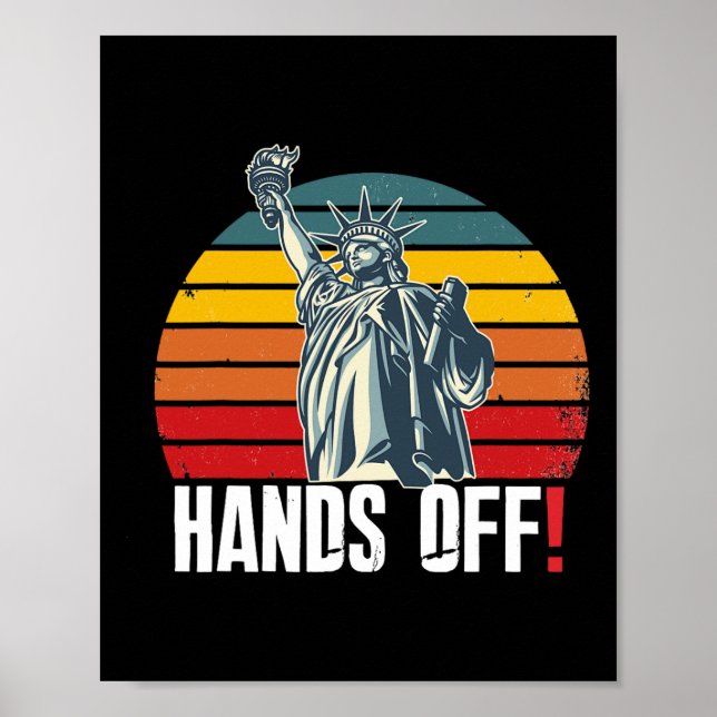 Hands Off Resist Resistance Save Democracy And Soc Poster (Front)