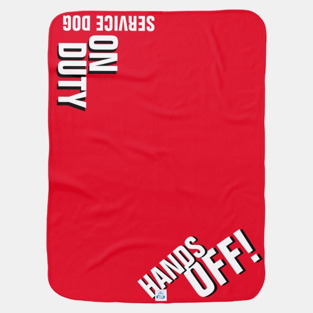 HANDS OFF! Service Dog "Place" Blanket (Red) (Back)