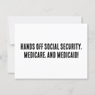 Hands Off Social Security, Medicare, and Medicaid! Postcard