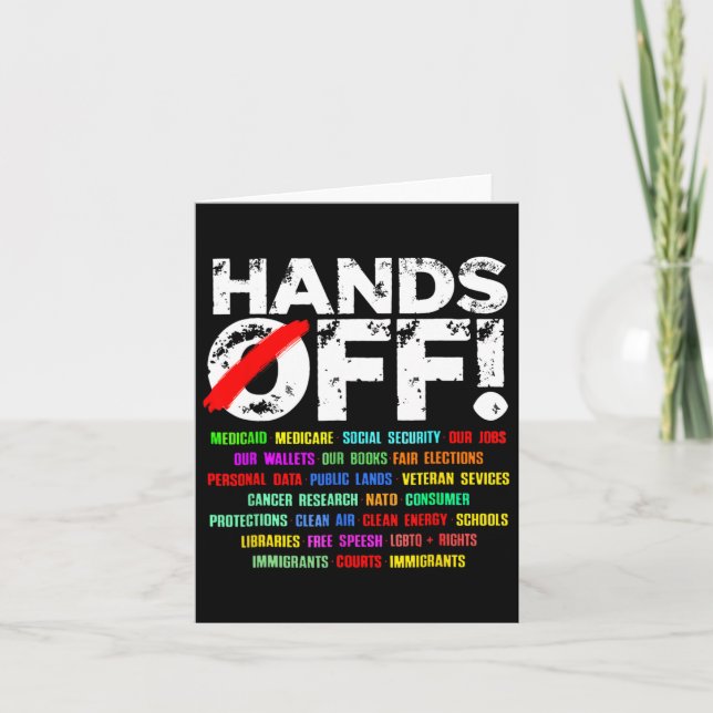 Hands Off Social Security Protest Resist  Card (Front)