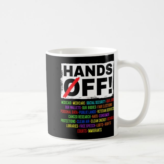 Hands Off Social Security Protest Resist Save Demo Coffee Mug (Right)