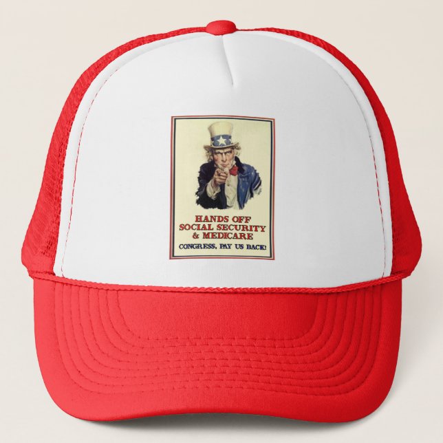 Hands Off Social Security Trucker Hat (Front)